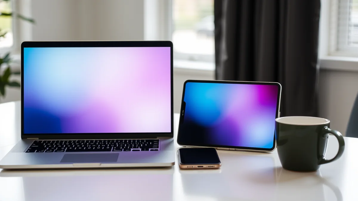 Marketer comparing a search campaign report and a social ads report on two monitors