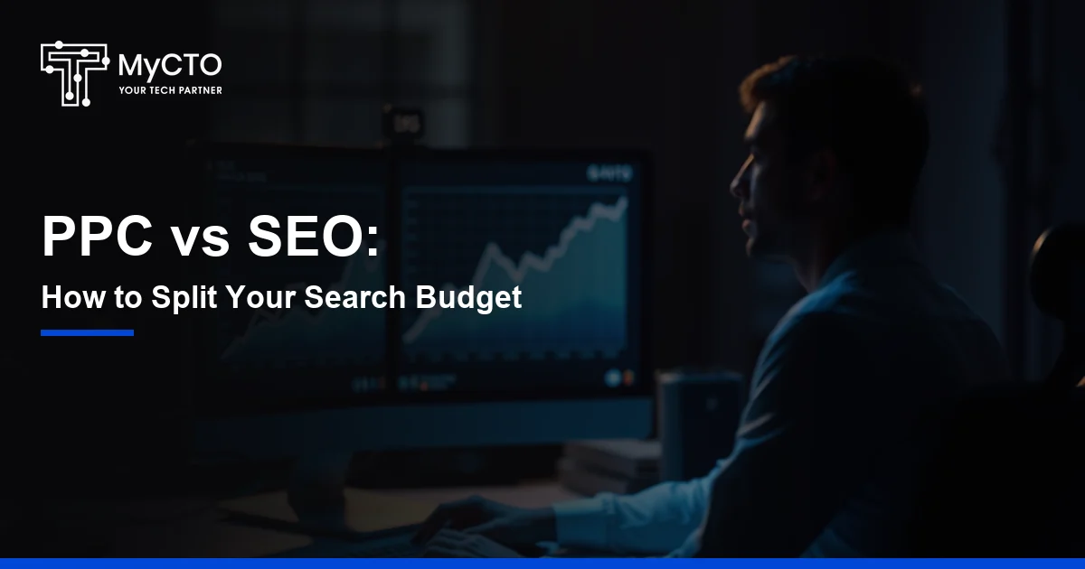 Search results page on a laptop screen showing sponsored ads above organic listings
