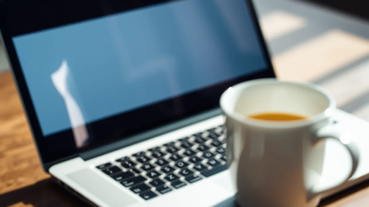 A developer reviewing a plain text file on one screen and a website's homepage on another